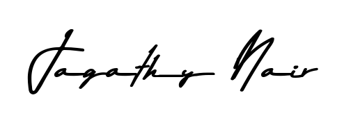 Enhance your business communications with Jagathy Nair signature in Asem Kandis PERSONAL USE lettering. Clean, modern, and universally compatible. Jagathy Nair signature style 9 images and pictures png