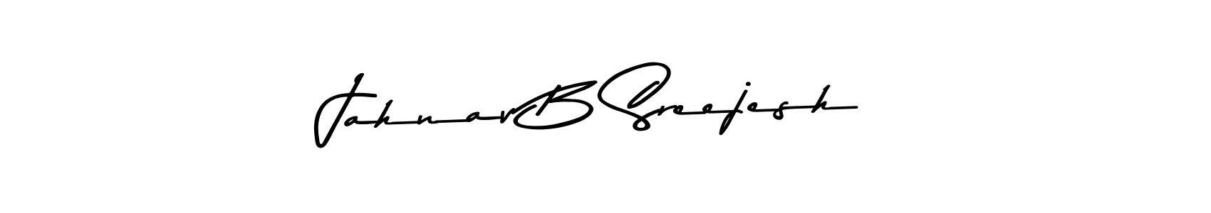 You should practise on your own different ways (Asem Kandis PERSONAL USE) to write your name (Jahnav B Sreejesh) in signature. don't let someone else do it for you. Jahnav B Sreejesh signature style 9 images and pictures png