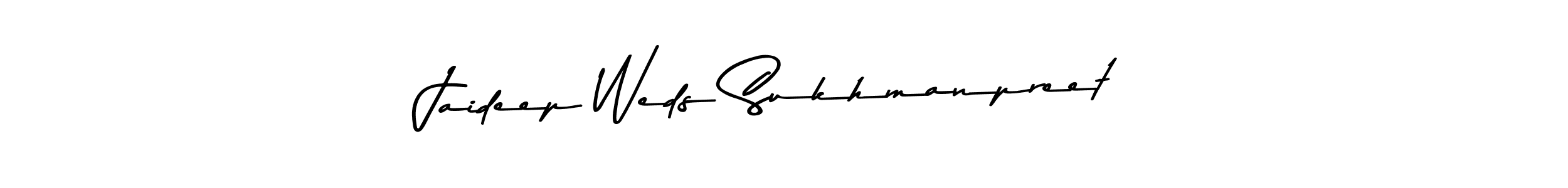 Use a signature maker to create a handwritten signature online. With this signature software, you can design (Asem Kandis PERSONAL USE) your own signature for name Jaideep Weds Sukhmanpreet. Jaideep Weds Sukhmanpreet signature style 9 images and pictures png