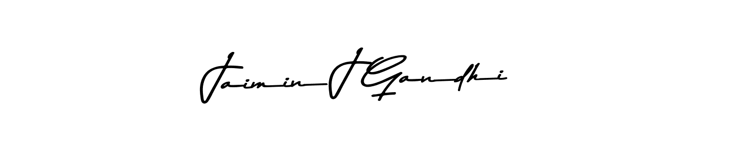Also You can easily find your signature by using the search form. We will create Jaimin J Gandhi name handwritten signature images for you free of cost using Asem Kandis PERSONAL USE sign style. Jaimin J Gandhi signature style 9 images and pictures png