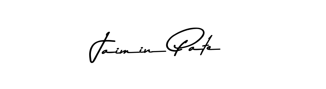 Make a beautiful signature design for name Jaimin Pate. With this signature (Asem Kandis PERSONAL USE) style, you can create a handwritten signature for free. Jaimin Pate signature style 9 images and pictures png