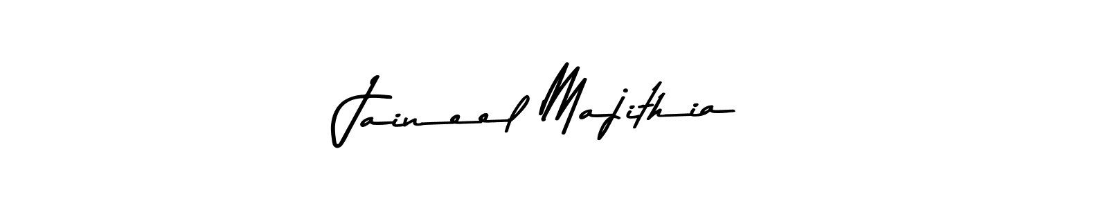 How to make Jaineel Majithia name signature. Use Asem Kandis PERSONAL USE style for creating short signs online. This is the latest handwritten sign. Jaineel Majithia signature style 9 images and pictures png