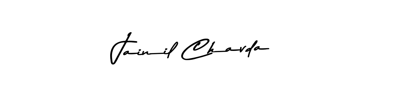 Make a beautiful signature design for name Jainil Chavda. With this signature (Asem Kandis PERSONAL USE) style, you can create a handwritten signature for free. Jainil Chavda signature style 9 images and pictures png