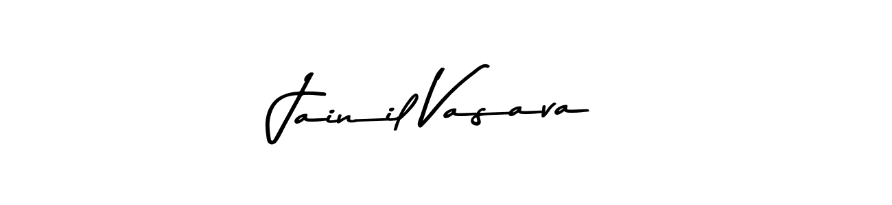 How to make Jainil Vasava name signature. Use Asem Kandis PERSONAL USE style for creating short signs online. This is the latest handwritten sign. Jainil Vasava signature style 9 images and pictures png