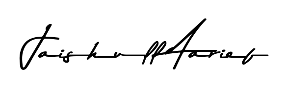 Personalize your online presence with Jaishull Aarief signature rendered in elegant Asem Kandis PERSONAL USE font. Great for website footers and blogs. Jaishull Aarief signature style 9 images and pictures png