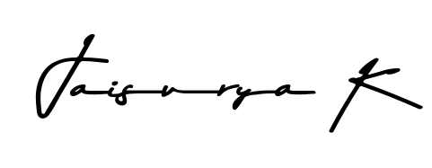 Give your name Jaisurya K an exquisite flair with the Asem Kandis PERSONAL USE script font. Ideal for contracts, resumes, and formal letterheads. Jaisurya K signature style 9 images and pictures png