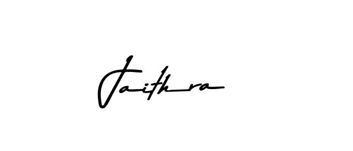 How to make Jaithra name signature. Use Asem Kandis PERSONAL USE style for creating short signs online. This is the latest handwritten sign. Jaithra signature style 9 images and pictures png