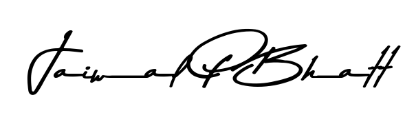 The Asem Kandis PERSONAL USE font transforms the name Jaiwal P Bhatt into an executive sign with sharp precision and distinguished character. Jaiwal P Bhatt signature style 9 images and pictures png