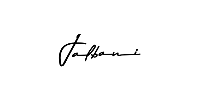 How to make Jalbani name signature. Use Asem Kandis PERSONAL USE style for creating short signs online. This is the latest handwritten sign. Jalbani signature style 9 images and pictures png