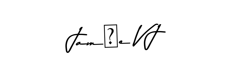 The best way (Asem Kandis PERSONAL USE) to make a short signature is to pick only two or three words in your name. The name Jamİe V J include a total of six letters. For converting this name. Jamİe V J signature style 9 images and pictures png