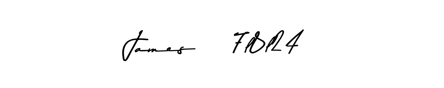 Create a beautiful signature design for name James    7l8l24. With this signature (Asem Kandis PERSONAL USE) fonts, you can make a handwritten signature for free. James    7l8l24 signature style 9 images and pictures png