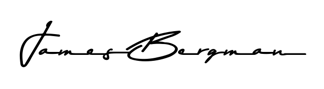 Practice writing James Bergman with the flow of Asem Kandis PERSONAL USE lettering. A fantastic source of inspiration for developing your personal signature style. James Bergman signature style 9 images and pictures png