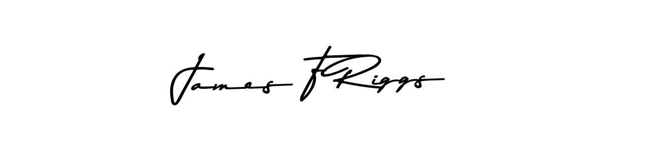 How to make James F Riggs name signature. Use Asem Kandis PERSONAL USE style for creating short signs online. This is the latest handwritten sign. James F Riggs signature style 9 images and pictures png