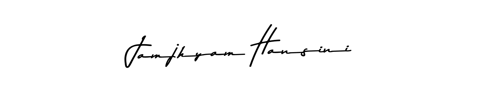 Create a beautiful signature design for name Jamjhyam Hansini. With this signature (Asem Kandis PERSONAL USE) fonts, you can make a handwritten signature for free. Jamjhyam Hansini signature style 9 images and pictures png