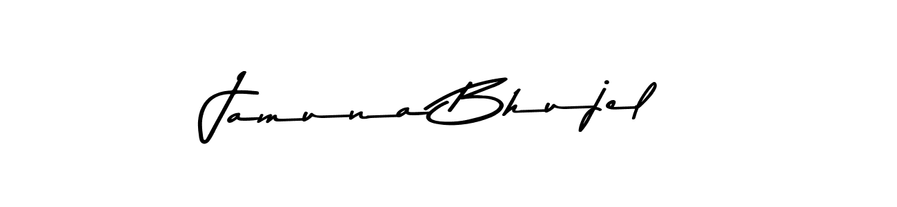 This is the best signature style for the Jamuna Bhujel name. Also you like these signature font (Asem Kandis PERSONAL USE). Mix name signature. Jamuna Bhujel signature style 9 images and pictures png