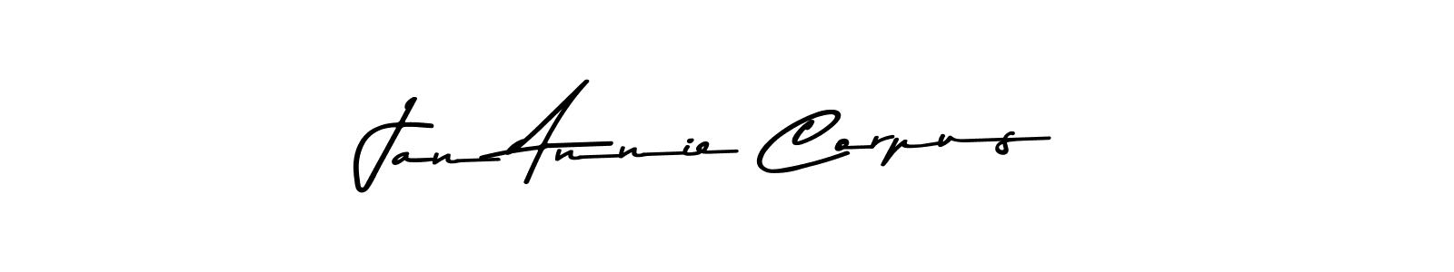 Create a beautiful signature design for name Jan Annie Corpus. With this signature (Asem Kandis PERSONAL USE) fonts, you can make a handwritten signature for free. Jan Annie Corpus signature style 9 images and pictures png