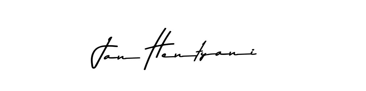 How to make Jan Hentyani name signature. Use Asem Kandis PERSONAL USE style for creating short signs online. This is the latest handwritten sign. Jan Hentyani signature style 9 images and pictures png