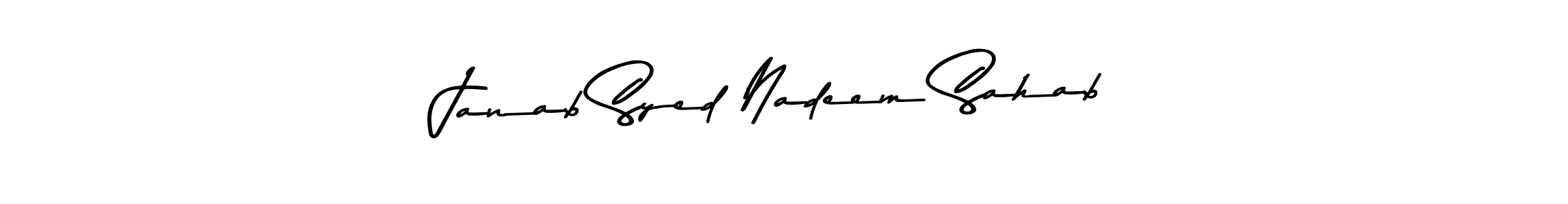 Also You can easily find your signature by using the search form. We will create Janab Syed Nadeem Sahab name handwritten signature images for you free of cost using Asem Kandis PERSONAL USE sign style. Janab Syed Nadeem Sahab signature style 9 images and pictures png