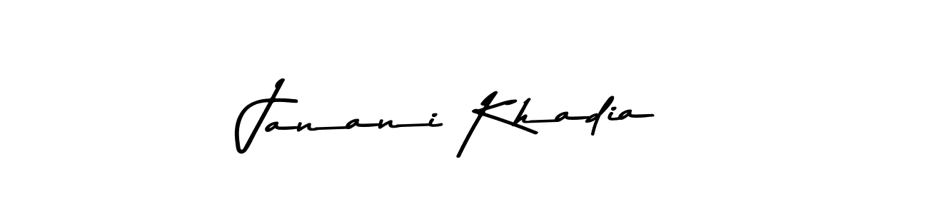 Design your own signature with our free online signature maker. With this signature software, you can create a handwritten (Asem Kandis PERSONAL USE) signature for name Janani Khadia. Janani Khadia signature style 9 images and pictures png