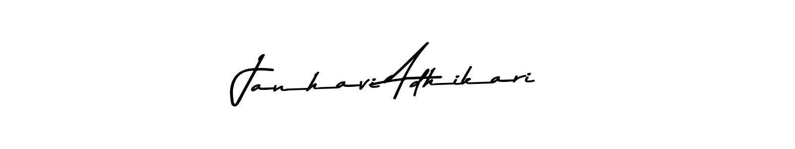 Design your own signature with our free online signature maker. With this signature software, you can create a handwritten (Asem Kandis PERSONAL USE) signature for name Janhavi Adhikari. Janhavi Adhikari signature style 9 images and pictures png