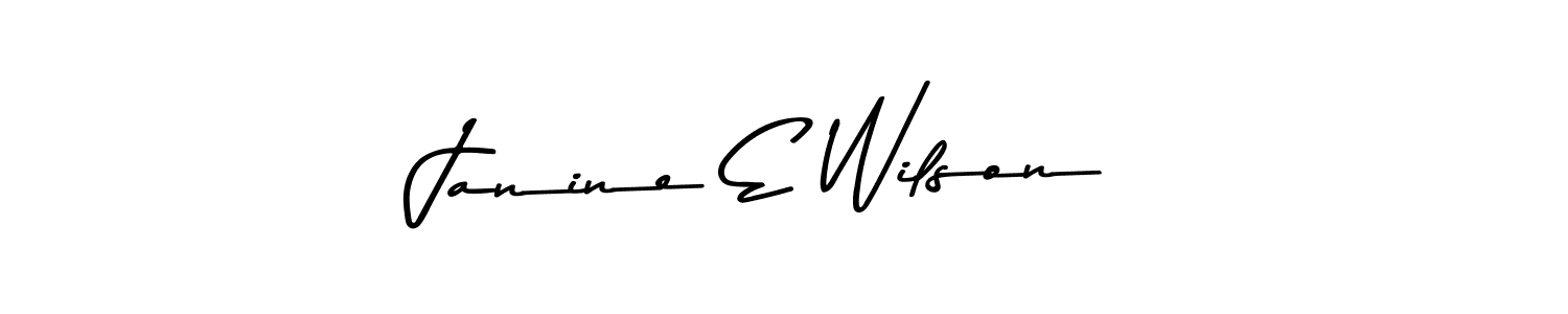 How to make Janine E Wilson name signature. Use Asem Kandis PERSONAL USE style for creating short signs online. This is the latest handwritten sign. Janine E Wilson signature style 9 images and pictures png