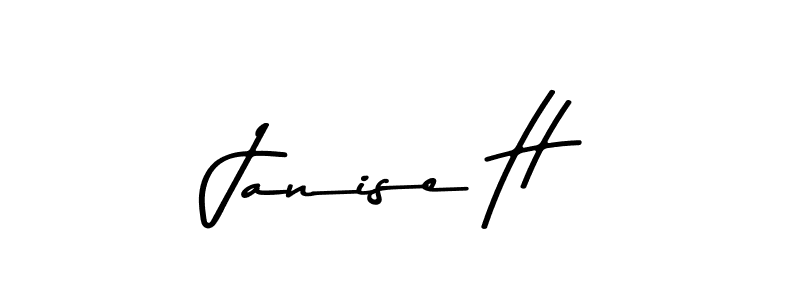 How to make Janise H name signature. Use Asem Kandis PERSONAL USE style for creating short signs online. This is the latest handwritten sign. Janise H signature style 9 images and pictures png