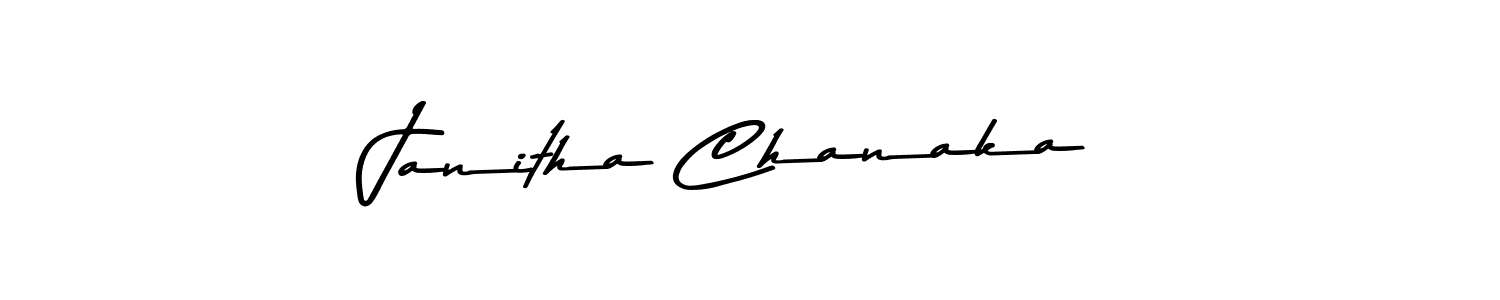 Design your own signature with our free online signature maker. With this signature software, you can create a handwritten (Asem Kandis PERSONAL USE) signature for name Janitha Chanaka. Janitha Chanaka signature style 9 images and pictures png