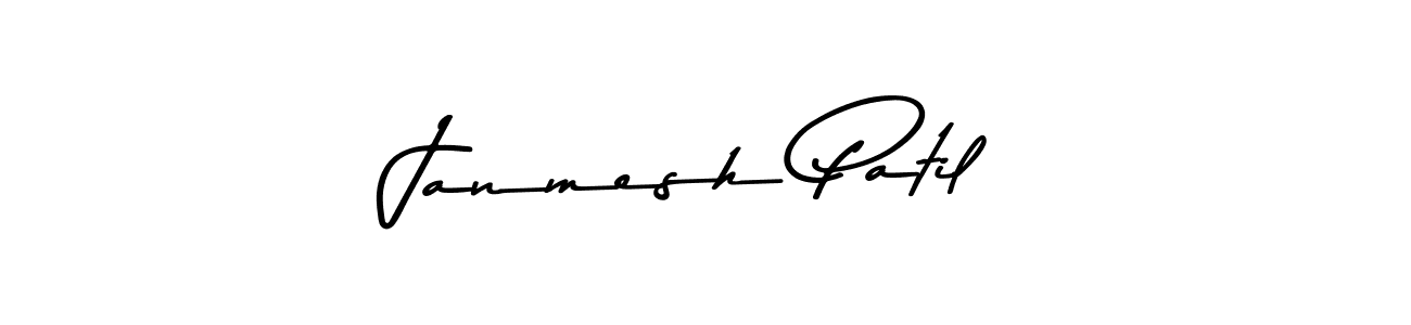 Make a beautiful signature design for name Janmesh Patil. With this signature (Asem Kandis PERSONAL USE) style, you can create a handwritten signature for free. Janmesh Patil signature style 9 images and pictures png