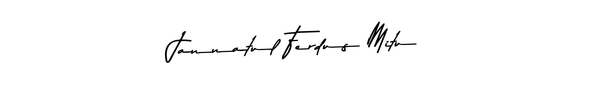 The best way (Asem Kandis PERSONAL USE) to make a short signature is to pick only two or three words in your name. The name Jannatul Ferdus Mitu include a total of six letters. For converting this name. Jannatul Ferdus Mitu signature style 9 images and pictures png