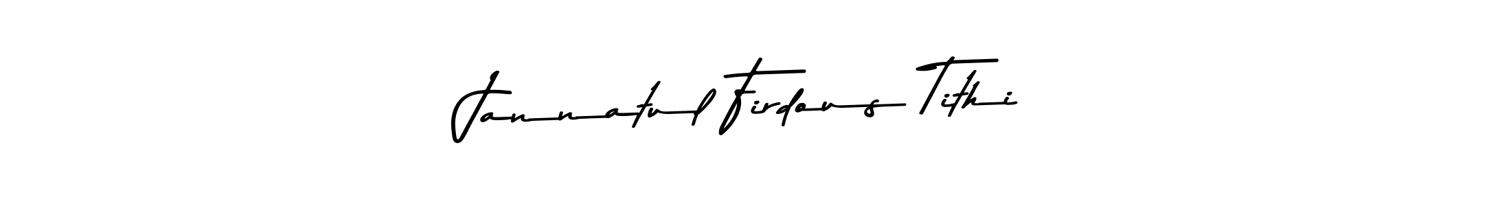 Make a beautiful signature design for name Jannatul Firdous Tithi. With this signature (Asem Kandis PERSONAL USE) style, you can create a handwritten signature for free. Jannatul Firdous Tithi signature style 9 images and pictures png