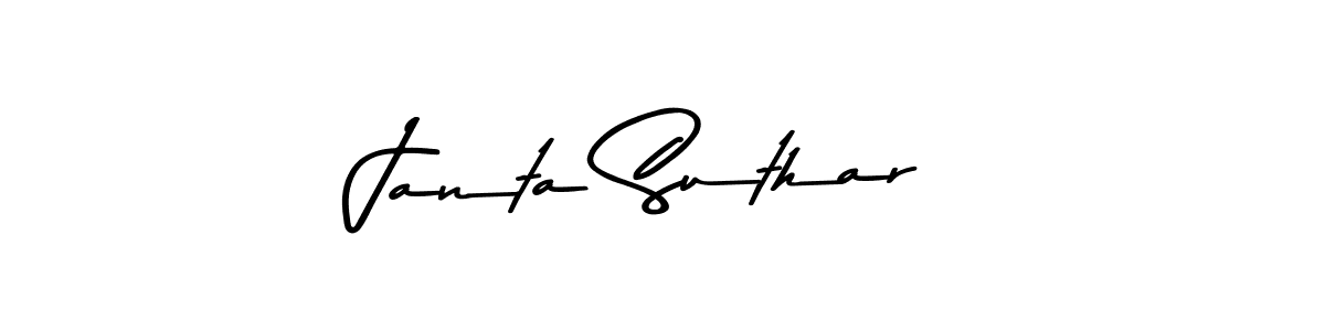 How to make Janta Suthar signature? Asem Kandis PERSONAL USE is a professional autograph style. Create handwritten signature for Janta Suthar name. Janta Suthar signature style 9 images and pictures png