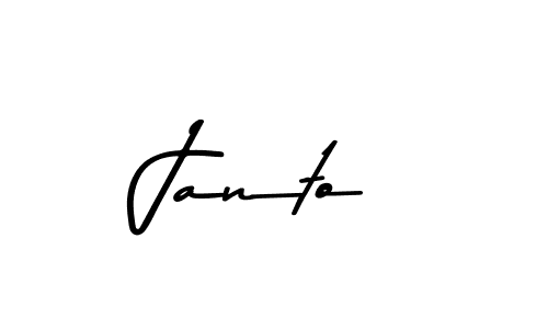 Create a beautiful signature design for name Janto. With this signature (Asem Kandis PERSONAL USE) fonts, you can make a handwritten signature for free. Janto signature style 9 images and pictures png