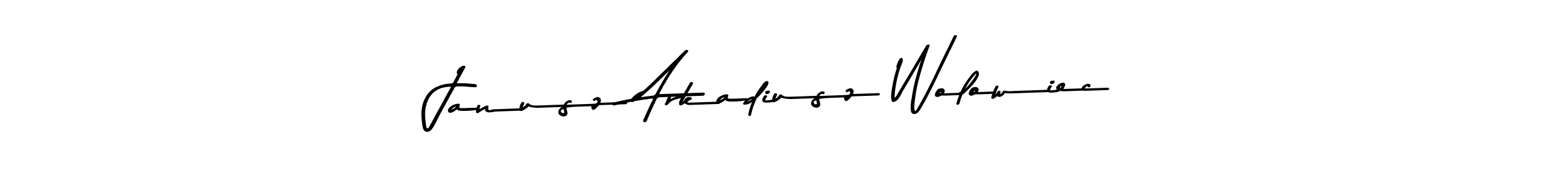 Make a beautiful signature design for name Janusz Arkadiusz Wolowiec. With this signature (Asem Kandis PERSONAL USE) style, you can create a handwritten signature for free. Janusz Arkadiusz Wolowiec signature style 9 images and pictures png