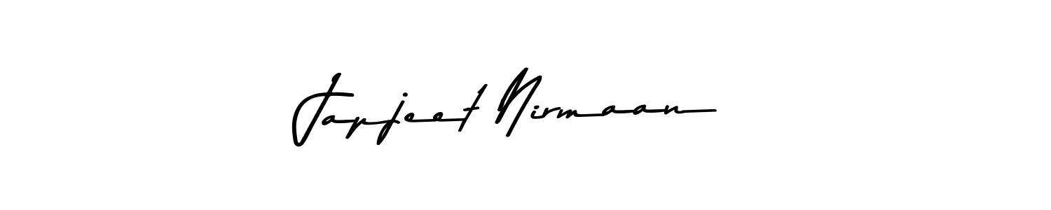 How to make Japjeet Nirmaan name signature. Use Asem Kandis PERSONAL USE style for creating short signs online. This is the latest handwritten sign. Japjeet Nirmaan signature style 9 images and pictures png