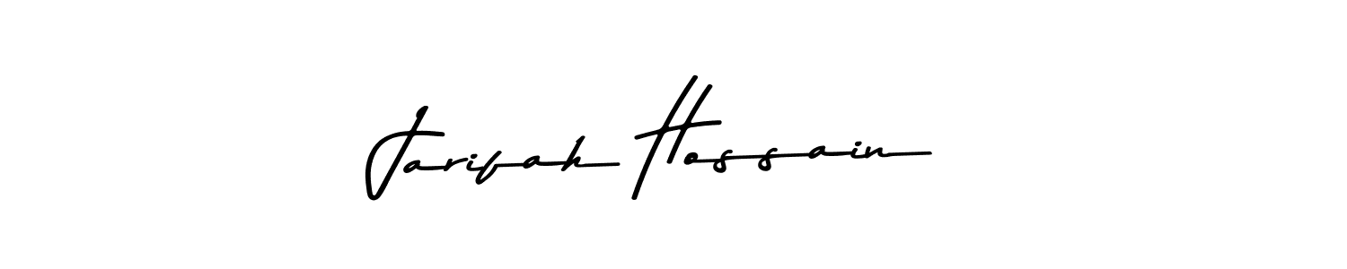How to make Jarifah Hossain name signature. Use Asem Kandis PERSONAL USE style for creating short signs online. This is the latest handwritten sign. Jarifah Hossain signature style 9 images and pictures png