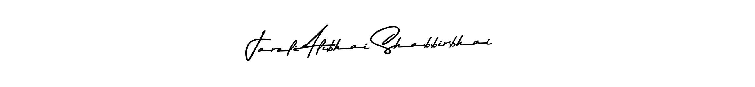 if you are searching for the best signature style for your name Jaroli Alibhai Shabbirbhai. so please give up your signature search. here we have designed multiple signature styles  using Asem Kandis PERSONAL USE. Jaroli Alibhai Shabbirbhai signature style 9 images and pictures png