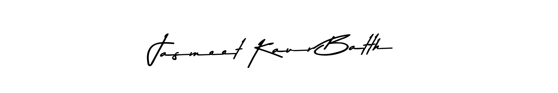 Create a beautiful signature design for name Jasmeet Kaur Batth. With this signature (Asem Kandis PERSONAL USE) fonts, you can make a handwritten signature for free. Jasmeet Kaur Batth signature style 9 images and pictures png