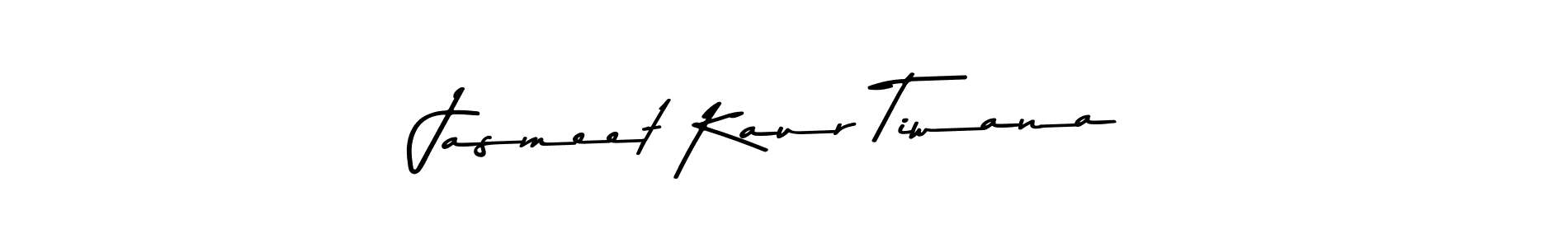 How to make Jasmeet Kaur Tiwana name signature. Use Asem Kandis PERSONAL USE style for creating short signs online. This is the latest handwritten sign. Jasmeet Kaur Tiwana signature style 9 images and pictures png