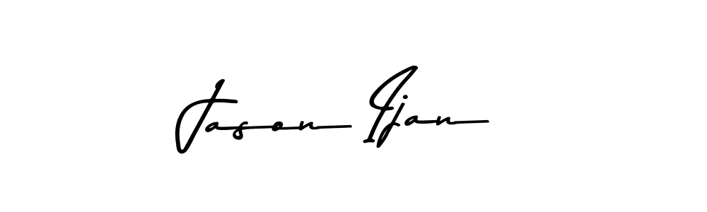 How to make Jason Ijan name signature. Use Asem Kandis PERSONAL USE style for creating short signs online. This is the latest handwritten sign. Jason Ijan signature style 9 images and pictures png