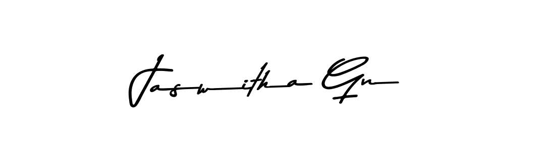 How to make Jaswitha Gn name signature. Use Asem Kandis PERSONAL USE style for creating short signs online. This is the latest handwritten sign. Jaswitha Gn signature style 9 images and pictures png