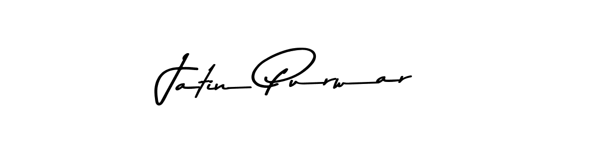 How to make Jatin Purwar name signature. Use Asem Kandis PERSONAL USE style for creating short signs online. This is the latest handwritten sign. Jatin Purwar signature style 9 images and pictures png