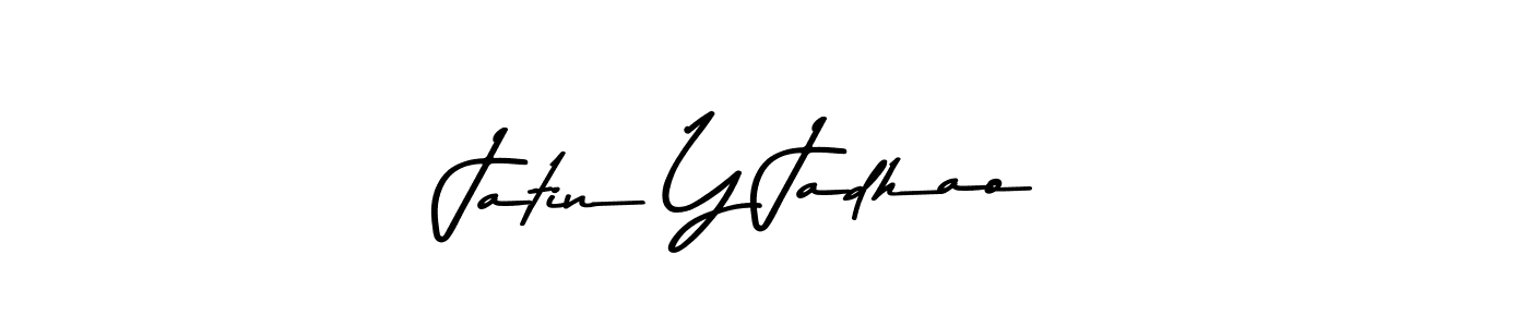 How to make Jatin Y Jadhao name signature. Use Asem Kandis PERSONAL USE style for creating short signs online. This is the latest handwritten sign. Jatin Y Jadhao signature style 9 images and pictures png