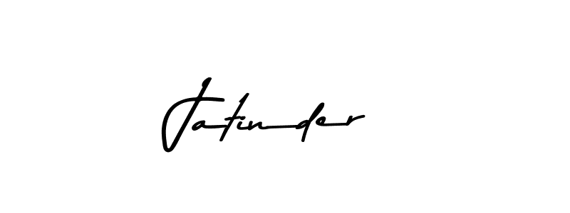 Create a beautiful signature design for name Jatinder. With this signature (Asem Kandis PERSONAL USE) fonts, you can make a handwritten signature for free. Jatinder signature style 9 images and pictures png