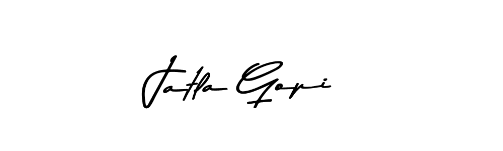 Create a beautiful signature design for name Jatla Gopi. With this signature (Asem Kandis PERSONAL USE) fonts, you can make a handwritten signature for free. Jatla Gopi signature style 9 images and pictures png