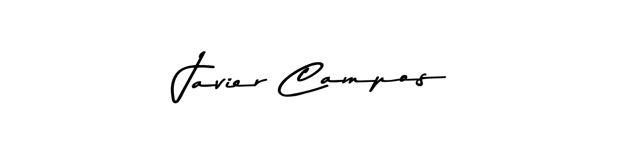 How to make Javier Campos name signature. Use Asem Kandis PERSONAL USE style for creating short signs online. This is the latest handwritten sign. Javier Campos signature style 9 images and pictures png