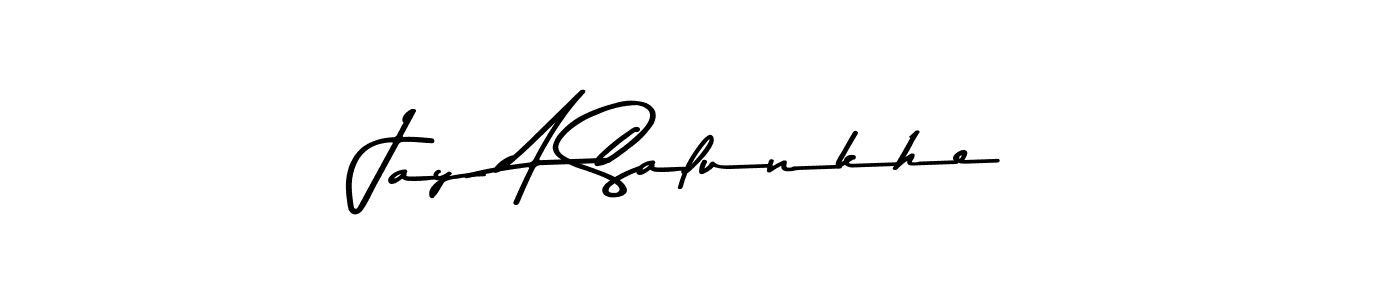 How to make Jay A Salunkhe name signature. Use Asem Kandis PERSONAL USE style for creating short signs online. This is the latest handwritten sign. Jay A Salunkhe signature style 9 images and pictures png