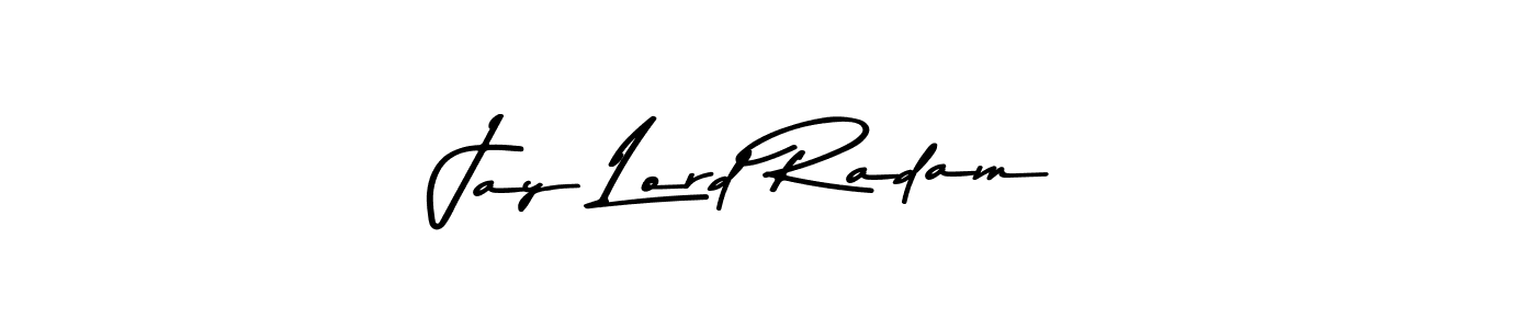 How to make Jay Lord Radam name signature. Use Asem Kandis PERSONAL USE style for creating short signs online. This is the latest handwritten sign. Jay Lord Radam signature style 9 images and pictures png