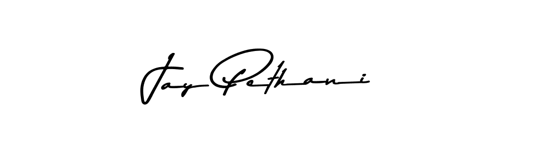 How to make Jay Pethani name signature. Use Asem Kandis PERSONAL USE style for creating short signs online. This is the latest handwritten sign. Jay Pethani signature style 9 images and pictures png