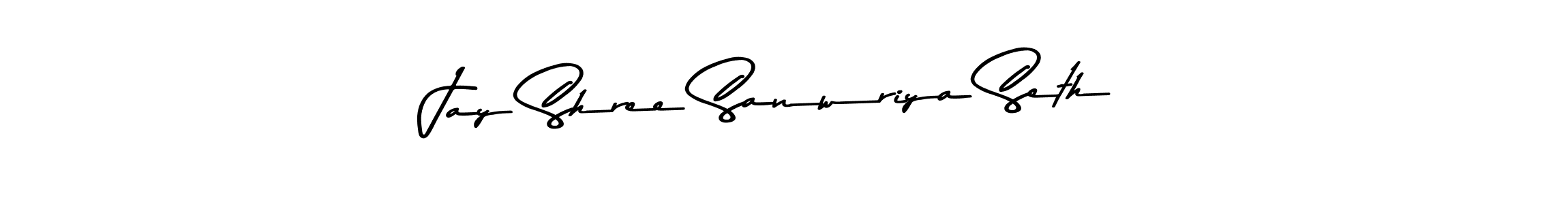 The best way (Asem Kandis PERSONAL USE) to make a short signature is to pick only two or three words in your name. The name Jay Shree Sanwriya Seth include a total of six letters. For converting this name. Jay Shree Sanwriya Seth signature style 9 images and pictures png