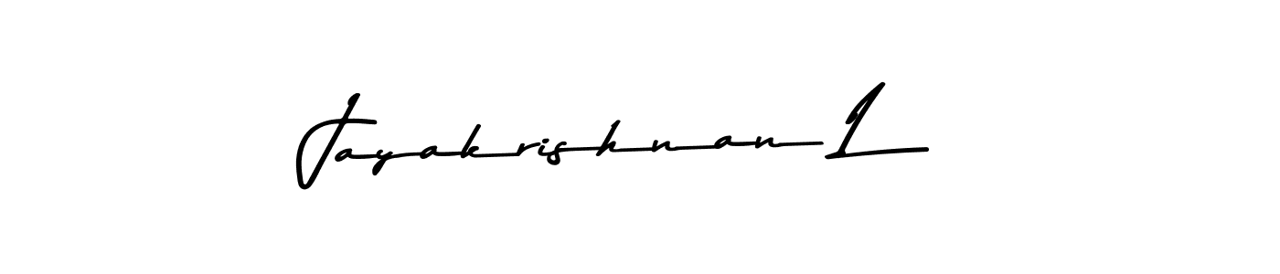 Make a beautiful signature design for name Jayakrishnan L. With this signature (Asem Kandis PERSONAL USE) style, you can create a handwritten signature for free. Jayakrishnan L signature style 9 images and pictures png